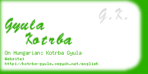 gyula kotrba business card